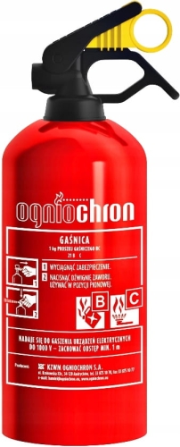 Gaśnica proszkowa Ogniochron 1kg GP-1z BC – samochodowa, data prod. 2025