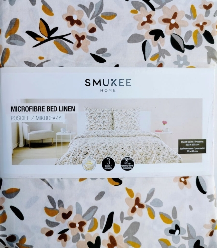 Pościel dwustronna z mikrofazy SMUKEE 220x200cm 2 poszewki