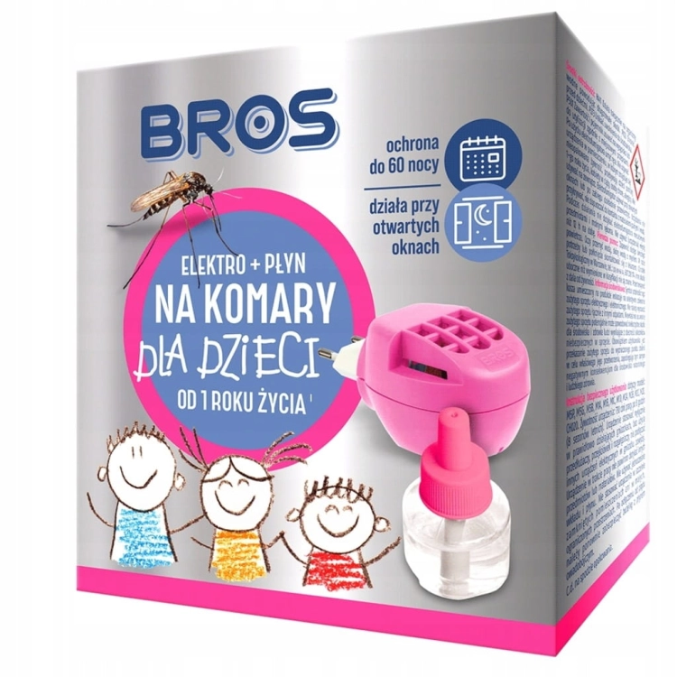 ELEKTROFUMIGATOR + PŁYN BROS DLA DZIECI NA KOMARY