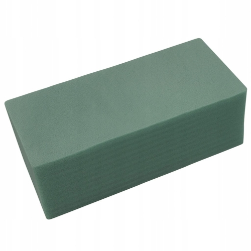 Gąbka florystyczna PIANKOWA sucha zielona 23x11x8 cm –do kwiatów sztucznych