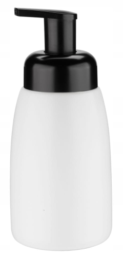 Dozownik do mydła ALBANO biały 350 ml – ceramika, czarna pompka