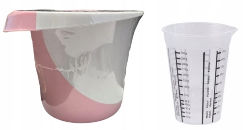Zestaw KEEEPER – miska 1,5 l + kubek z miarką 250 ml różowy