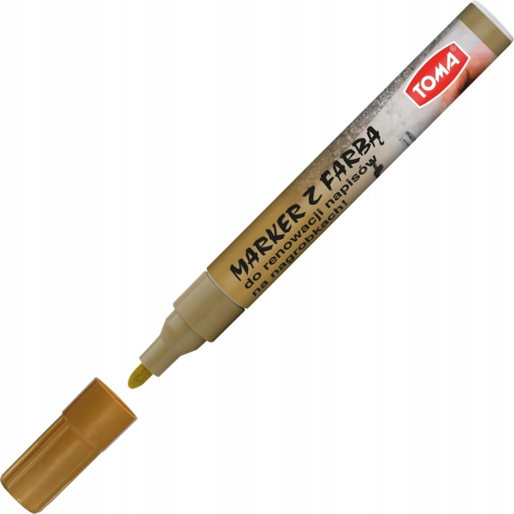 Marker do renowacji napisów na nagrobkach Toma – złoty, wodoodporny