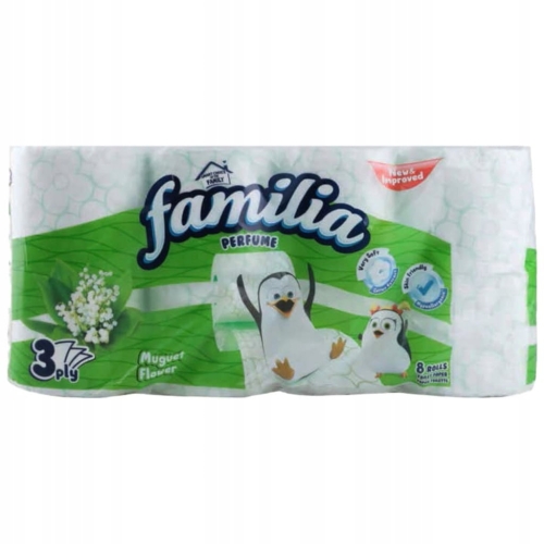 Familia Plus Papier toaletowy 8 rolek – 3-warstwowy, Muguet Flower