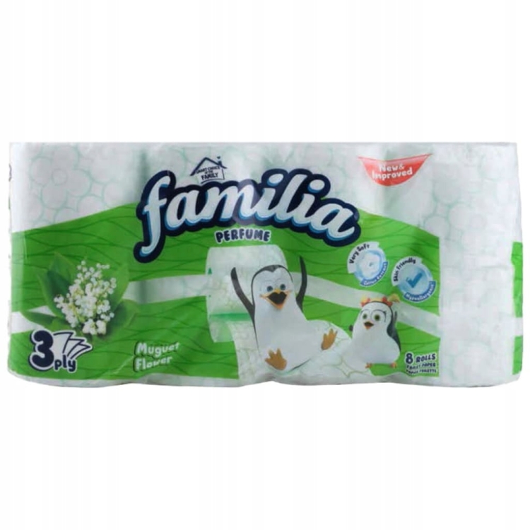 Familia Plus Papier toaletowy 8 rolek – 3-warstwowy, Muguet Flower