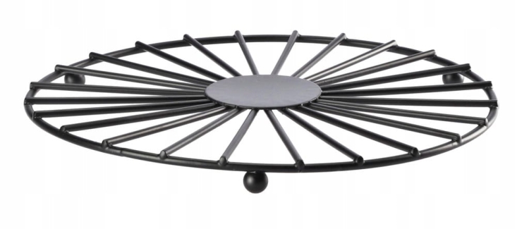 Podstawka pod naczynia loft czarna 20 cm – okrągła, metalowa