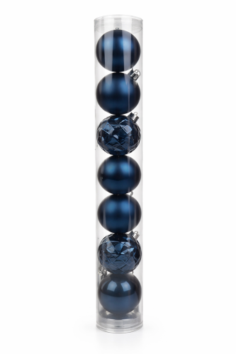 Bombki choinkowe granatowe 5 cm - zestaw 8 szt. tuba