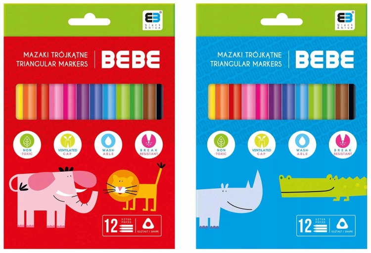 Flamastry-trojkatne-12-kolorow-BeBe-Interdruk