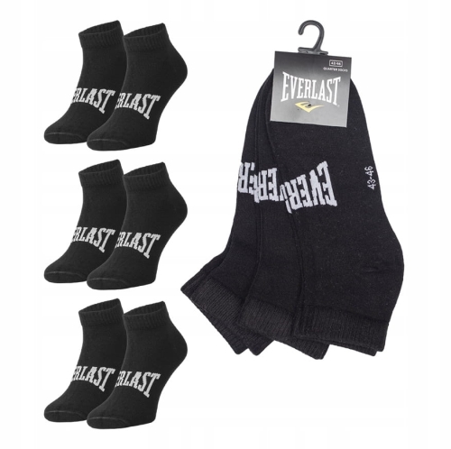 EVERLAST SKARPETY SKARPETKI STOPKI 3P CZARNE r.39-42