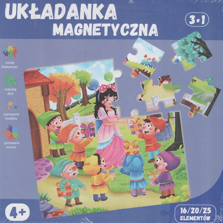 Puzzle QBI Układanka magnetyczna 25 elementów QBI księżniczki