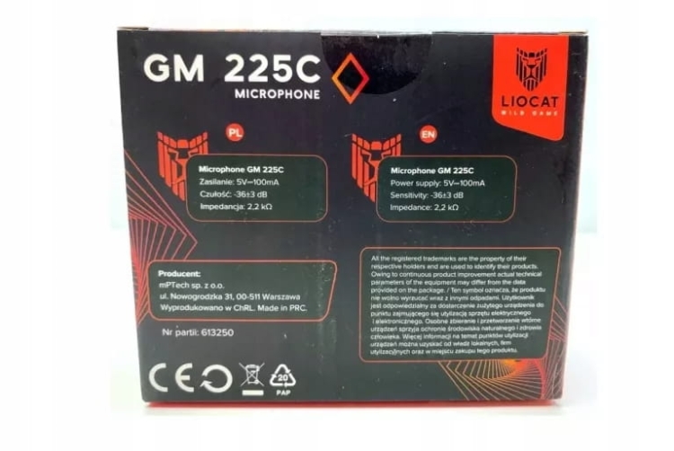 PODŚWIETLANY MIKROFON LIOCAT GM 225C