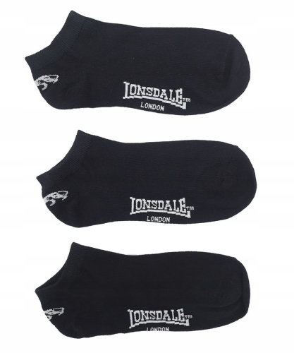 SKARPETKI LONSDALE 39-42 3 PARY STOPKI HIT CZARNE