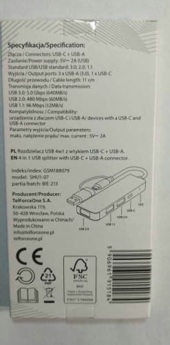 Hub USB Setty GSM188079 4 portów