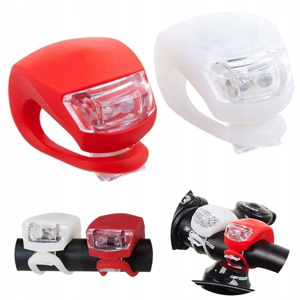 Lampka rowerowa na wózek plecak odblask LED sylikon Kpl.2 szt.