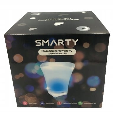 Smarty Głośnik bezprzewodowy z pojemnnikiem LED 10W 4L 29cm