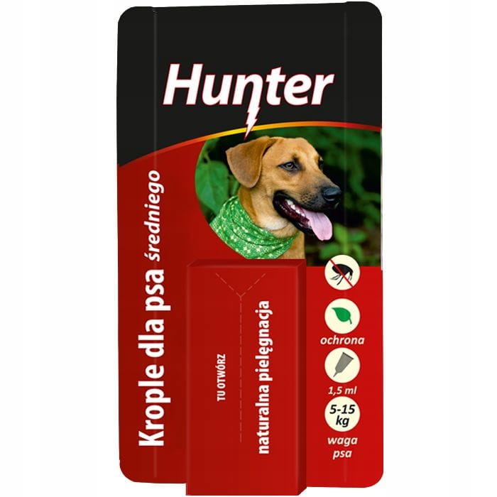 Hunter Krople odstraszające pchły dla psa średniego 1,5 ml