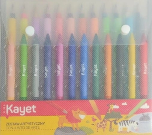 Zestaw artystyczny Kayet 36 elementów kredki, pisaki/markery, woskowe