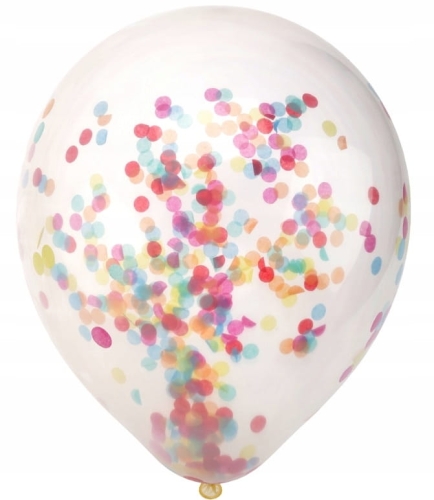 Zestaw balony transparentne z konfetti 5szt. 30cm