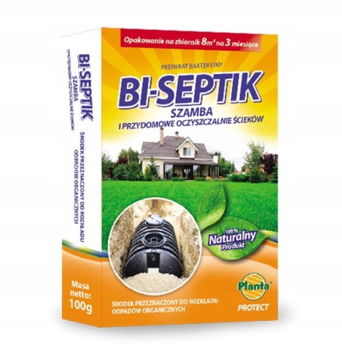 Preparat do szamba i przydomowej oczyszczalni ścieków proszek Planta 0,1 kg