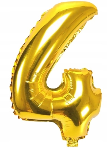 Balon foliowy Ravi cyfra 4 złota 60 cm