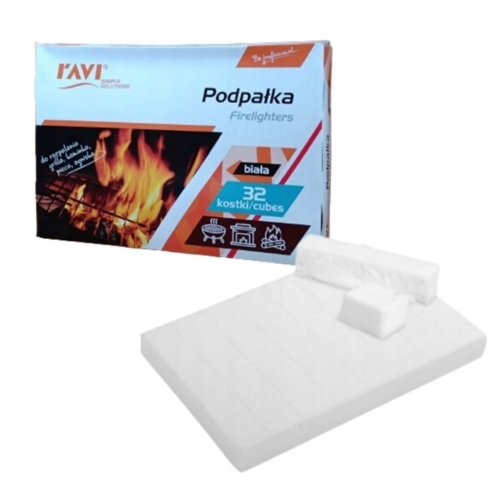 Rozpałka Ravi 0,2 kg biała kostka 32 kostki
