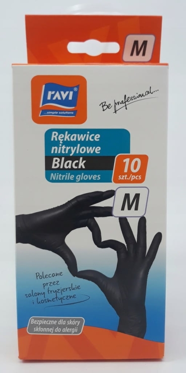 Rękawiczki jednorazowe Ravi r. M nitryl 10 szt.