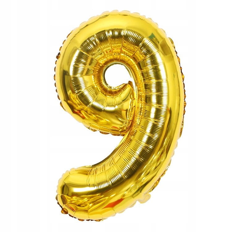 Balon foliowy Ravi cyfra 9 82 cm złoty