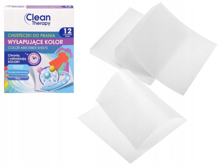 Chusteczki do prania wyłapujące kolor clean therapy 12szt
