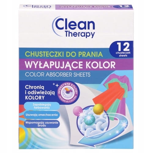 Chusteczki do prania wyłapujące kolor clean therapy 12szt