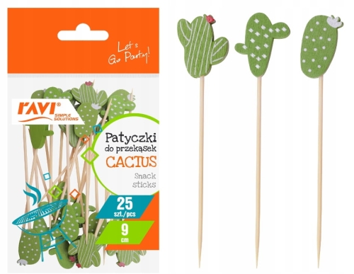Patyczki do przekąsek cactus Ravi 9cm 25szt