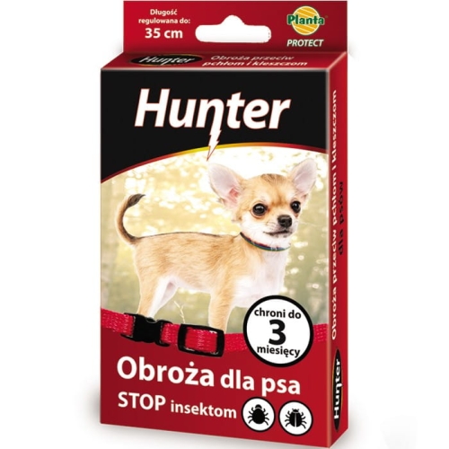 Obroża przeciw pchłą i kleszczą dla psa materiałowa Hunter r. S