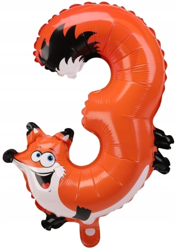Balon foliowy urodziny party cyfra trójka 3 lis