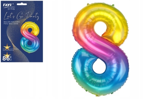 Balon foliowy na hel cyfra 8 kolor 86cm