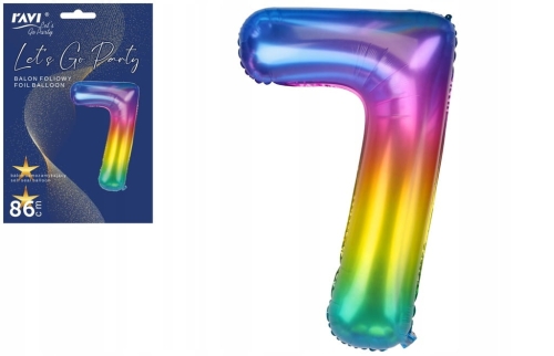 Balon foliowy na hel cyfra 7 kolor 86cm