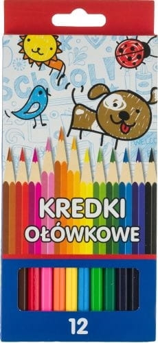 Kredki ołówkowe drewniane 12 kolorów BstService