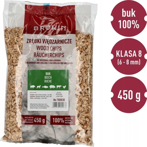 Zrębki do wędzenia i grillowania Browin buk 0,45 kg 2 l