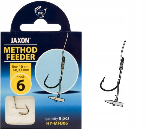 Haczyki gruntowe, z przyponem, z zadziorem Jaxon Method Feeder MFB 8 szt.