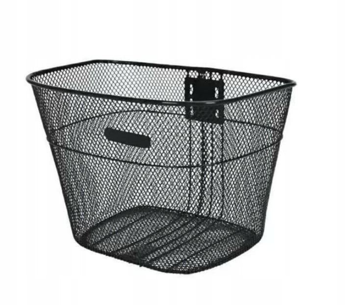 Kosz rowerowy czarny metalowy 31,5x22x21 cm