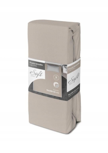 Prześcieradło jersey soft z gumką 90x200 +25 cm szary