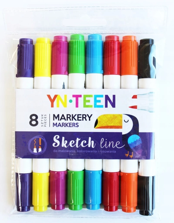 Pisaki Interdruk markery 2 końcówki 8 szt.