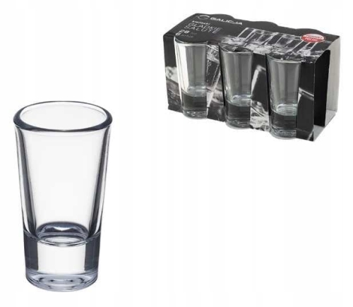 Kieliszki do wódki gładkie SALUTE 28 ml 6 sztuk grube szkło vodka glass