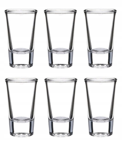 Kieliszki do wódki gładkie SALUTE 28 ml 6 sztuk grube szkło vodka glass