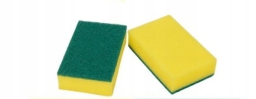 Gąbka do mycia naczyń zmywak kuchenny żółto zielona 10x7x3 cm