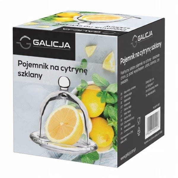 Szklany pojemnik na cytrynę Galicja – elegancki klosz do przechowywania