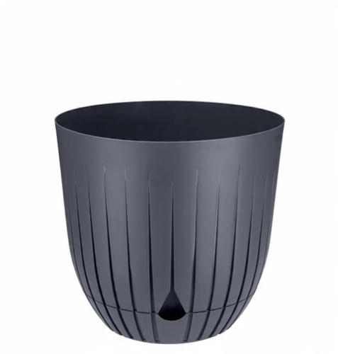 Doniczka ozdobna Verdenia 13 cm antracyt mat – lekka doniczka z tworzywa sztucznego 13x13x12,5 cm