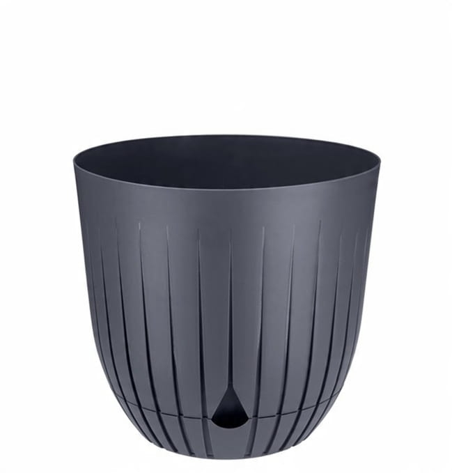 Doniczka ozdobna Verdenia 13 cm antracyt mat – lekka doniczka z tworzywa sztucznego 13x13x12,5 cm
