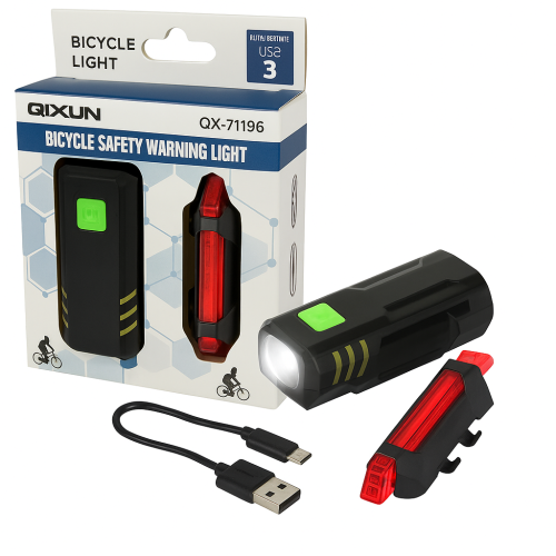 Lampka rowerowa led zestaw tył przód usb na rower oświetlenie rowerowe