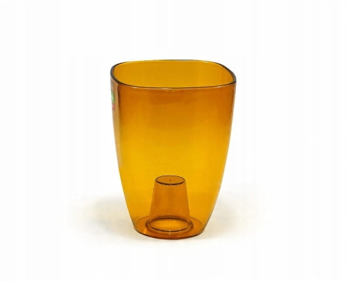 Doniczka do storczyków VERDENIA 12,5 cm – Pomarańczowa, Plastikowa Osłonka Transparentna