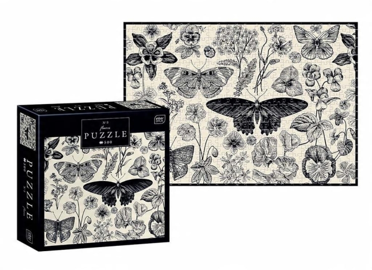 Puzzle 500 elementów Interdruk – Flowers 3 – kwiatowy motyw dekoracyjny – 33x47 cm
