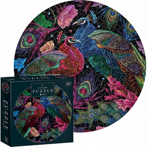 Puzzle Interdruk 500 elementów Round Secret Garden 1 – okrągłe puzzle 63 cm – dekoracja fauna i flora